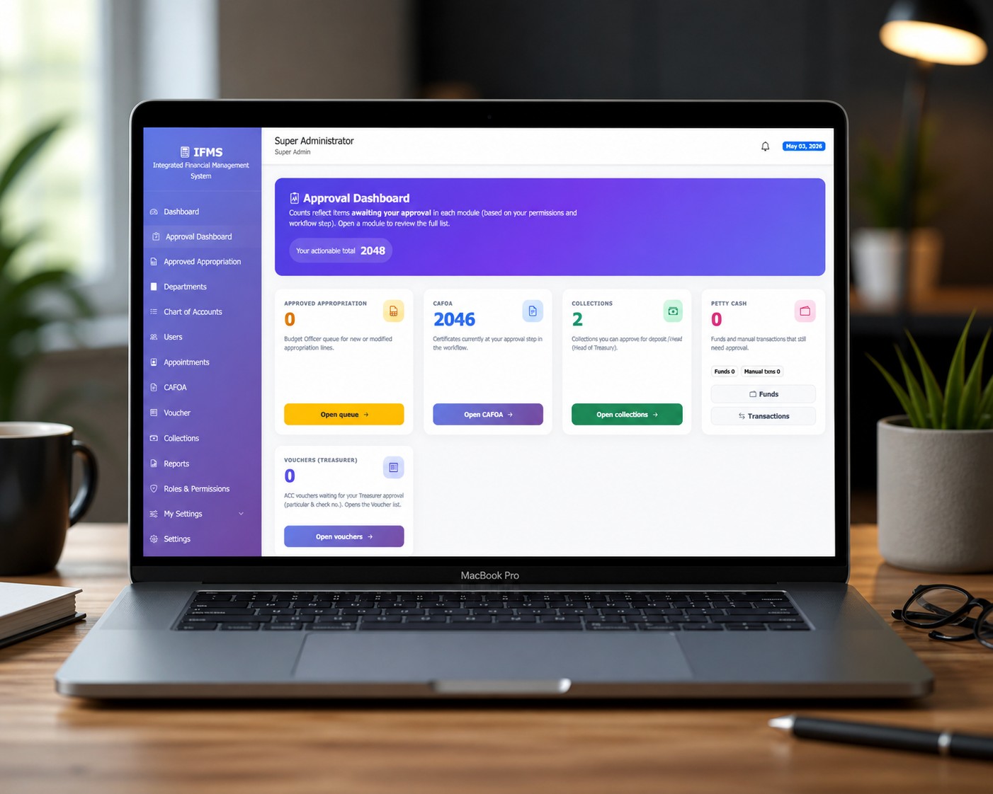 IFMS — Integrated Financial Management System dashboard
